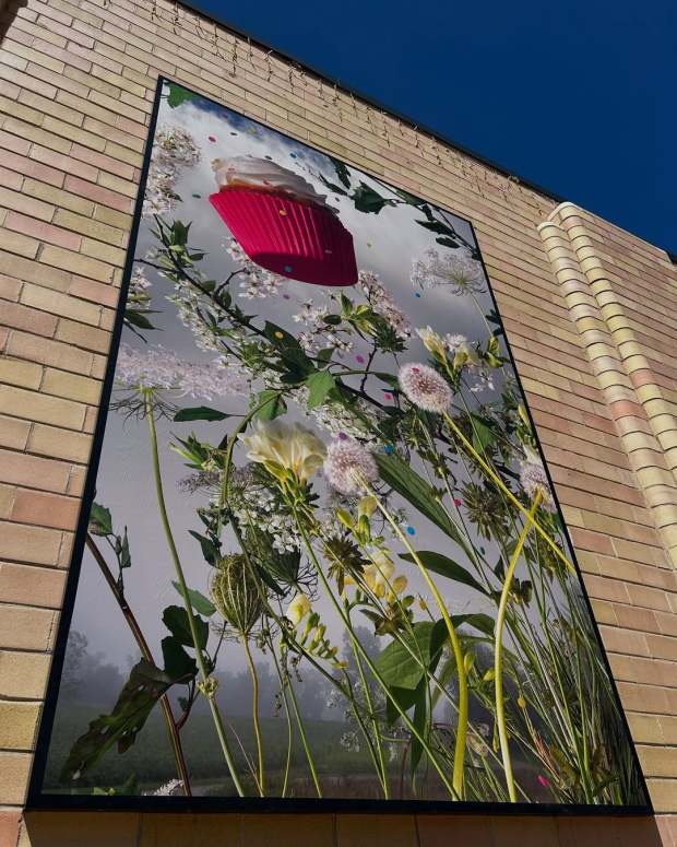 RULE Gallery relocated from the Santa Fe Arts District and partnered with CBC to install large-scale fine art prints by Jason DeMarte on Fabrica's exterior. (Photo courtesy of RULE Gallery)