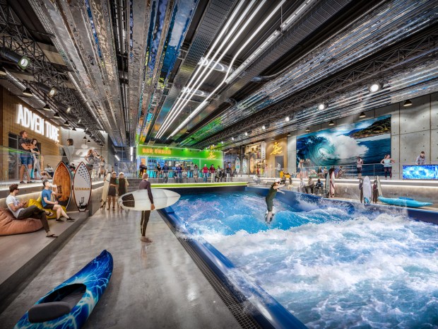 URWLD will offer several adventure sports such as Ice Climbing, Scuba Diving, Canyoning, Coasteering, Spelunking, Caving, Surfing, Bodyboarding, Climbing, Bouldering and more. (Rendering provided by URWLD)