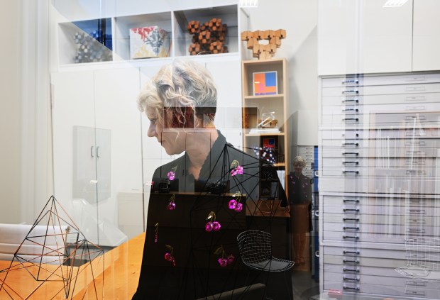 Valerie Santerli, co-owner and director of RULE Gallery inside Fabrica RiNo, stands for a portrait at the gallery in Denver, on July 1, 2025. The image was created as an in-camera double exposure photograph. (Photo by RJ Sangosti/The Denver Post)