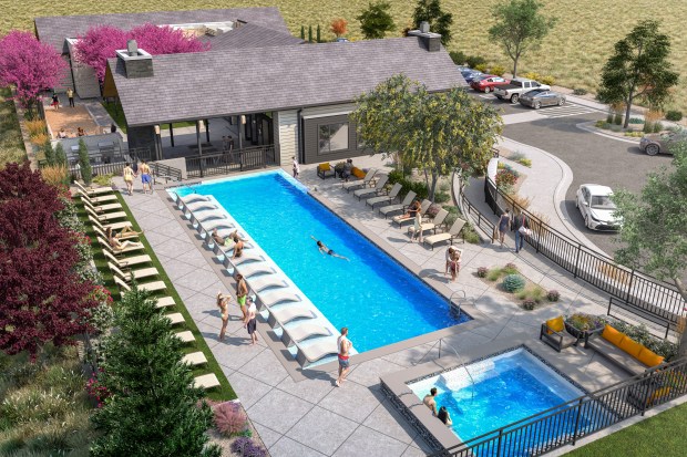 Rendering of Candelas RangeWater pool deck. (Rendering courtesy of RangeWater Real Estate)
