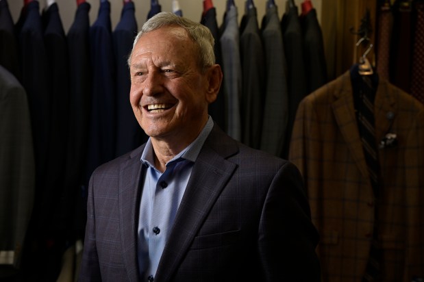 Ted Vasilas poses for a portrait at Ted's Clothiers in Englewood, Colorado on Tuesday, Sept. 9, 2025. Vasilas emigrated from Greece and turned a tailoring business into a shop that has customers spanning generations, turning his American dream into a 50-year tradition. (Photo by Hyoung Chang/The Denver Post)