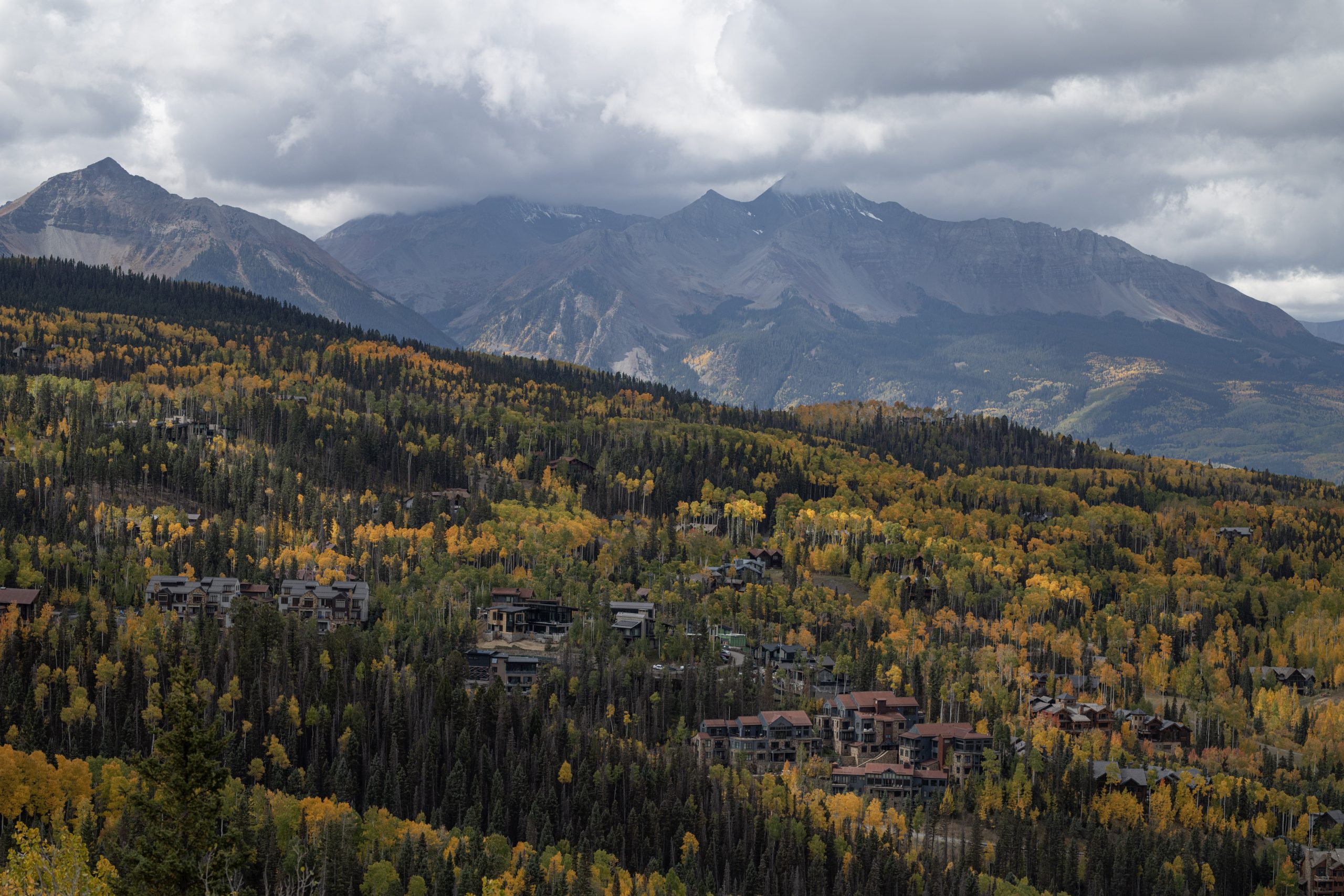 The town of Mountain Village, west of Telluride on Tuesday, Sept. 30, 2025. (Photo by William Woody/Special to The Denver Post)